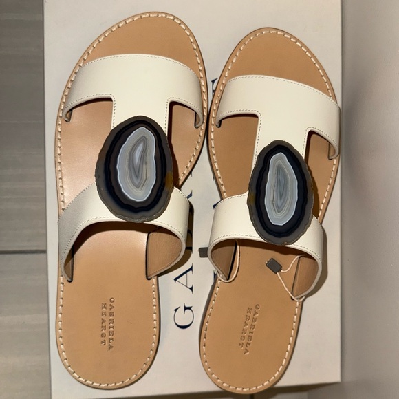Gabriela Hearst Hades agate embellished sandals, size 40(US9,5-10). White - Picture 10 of 17
